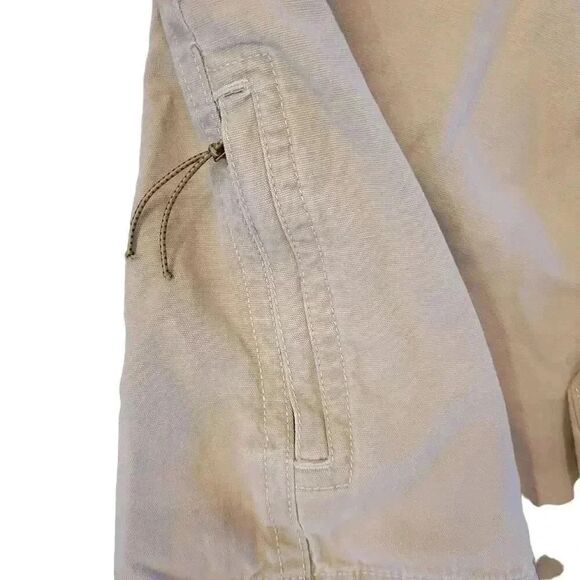 GH Bass Men's Ivory Cotton Zip Close Pockets Flat Front Shorts - Picture 4 of 12